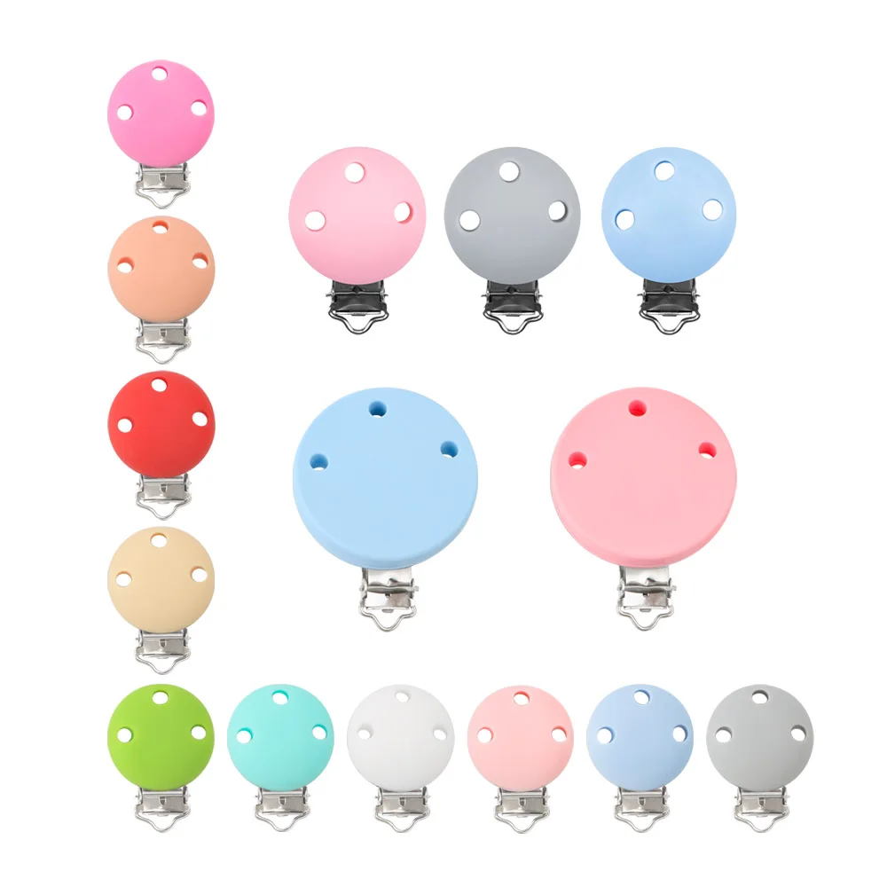 Sunrony 30/35/52mm 3Pcs 라운드 실리콘 젖꼭지 클립 식품 학년 DIY 젖꼭지 체인 쥬얼리 수제 액세서리
