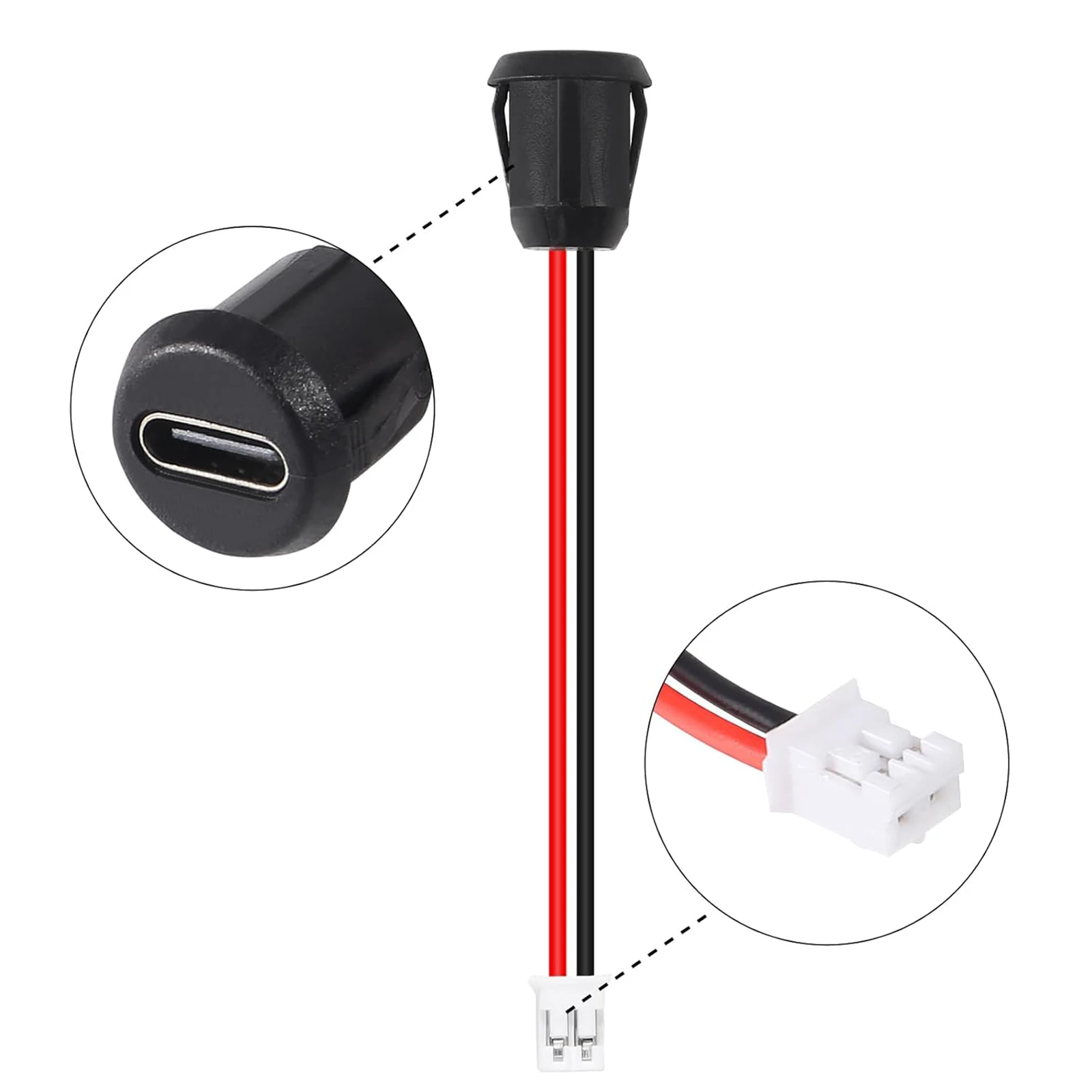 Type C USB Connector Female Chassis Waterproof Type-C card Buckle 3A Fast Charging Port Charger Plug Socket