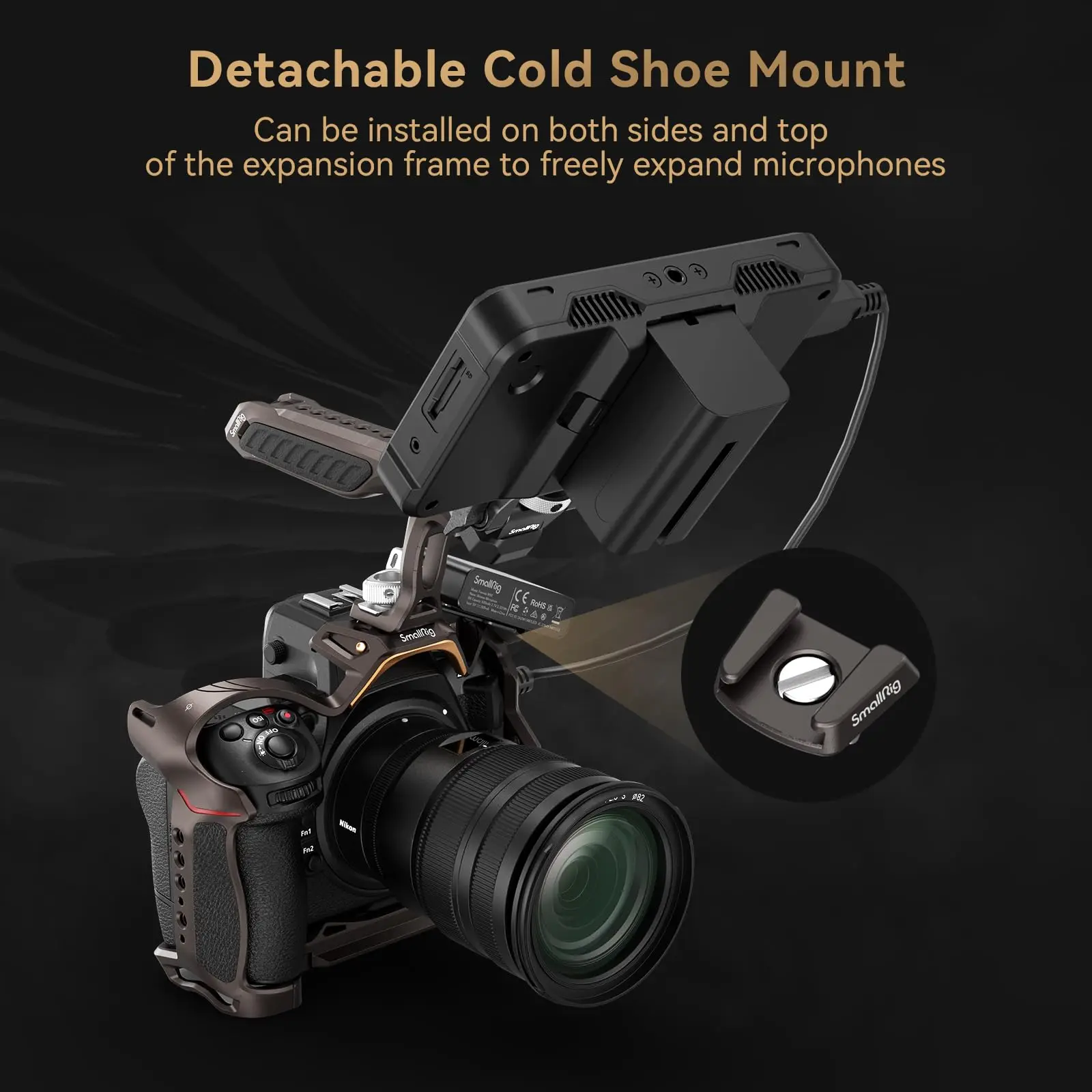 SmallRig 니콘 Z 8 용 나이트 이글 케이지, 분리형 콜드 슈 아르카 스위스 퀵릴리즈 플레이트, DJI RS 4316 용, 새로운 디자인