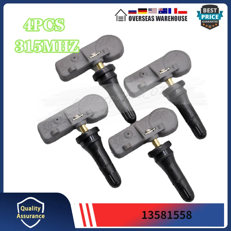 

4 шт., Автомобильные светодиодные датчики 13581558 для 2014-2016 GMC Sierra Hd Yukon Cadillac Cts TPMS, датчик шин 315 МГц