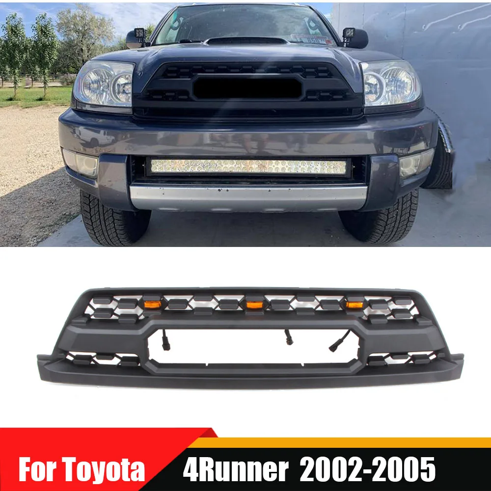 

For Toyota 4Runner 2002-2005 Car Accessories Facelift Front Bumper Mesh Trims Cover Mask Grill Racing Grills With Led Grille Fit