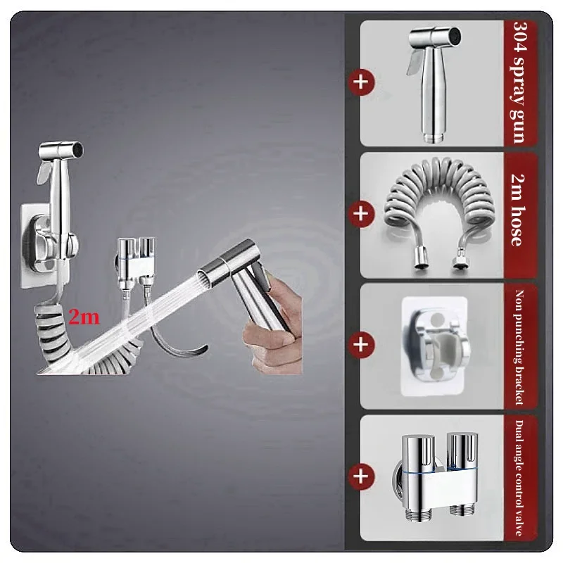 Premium Handheld Bidet Sprayer with Dual Control and Retractable Hose