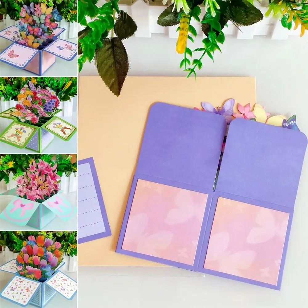 생일 종이 꽃 데이지, 카네이션 로즈, 릴리, 해바라기, 튤립, 3D 팝업 부케, 결혼 기념일 인사 카드
