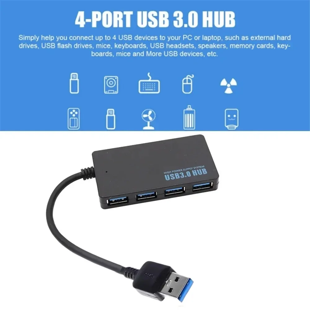 High-Speed USB HUB Adapter Expander Splitter 4 Port Multi Function USB 3.0 Hub Plug&Play For PC Compatible with Various Systems