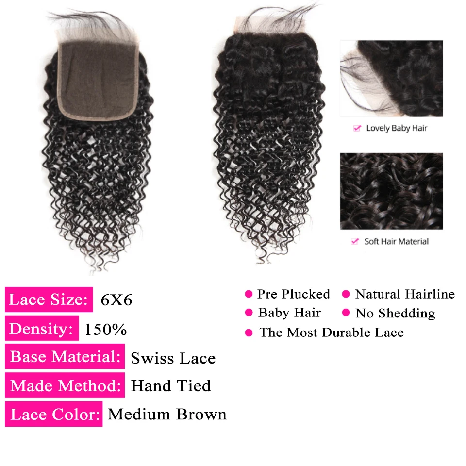 30 32 inch Kinky Curly Human Hair Bundles With 4x4 Lace Closure Top Quality Malaysian Hair Weave Bundles With Lace Closure