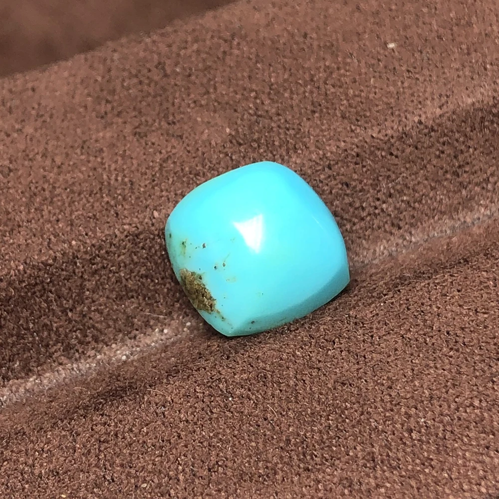 Natural plain 3.29ct square turquoise bare stone pendant bracelet and other jewelry with main stone