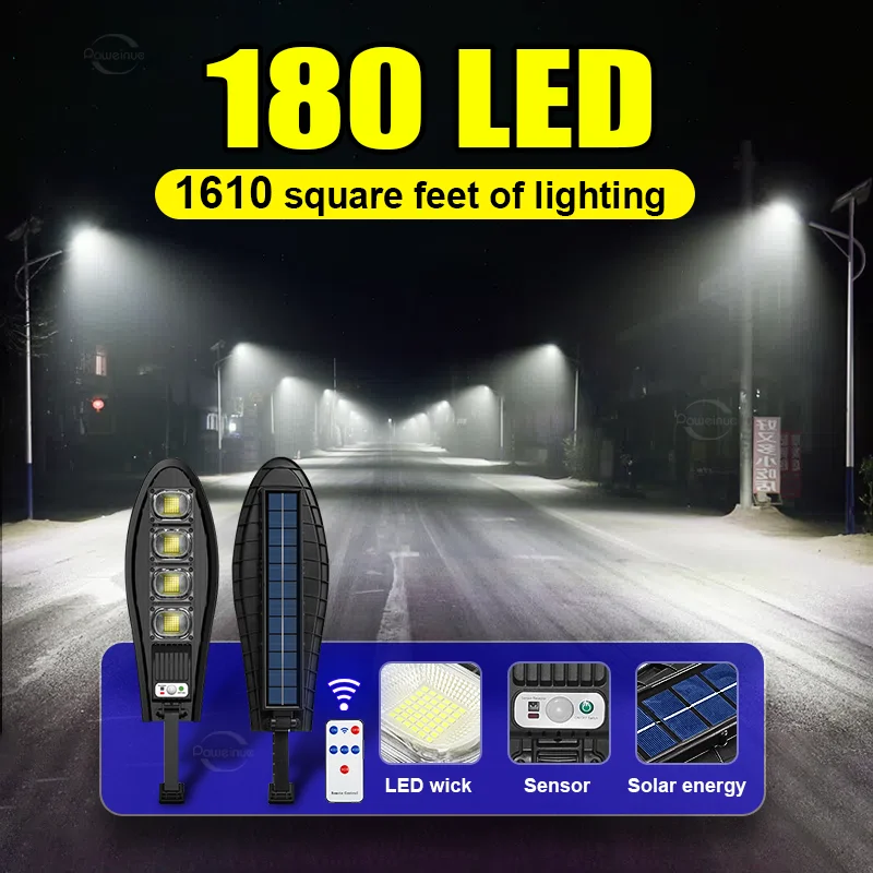 

LED Solar Lights Outdoor Garden Street Light With Motion Sensor and Remote Control Waterproof Wall Light for Garage Floodlight