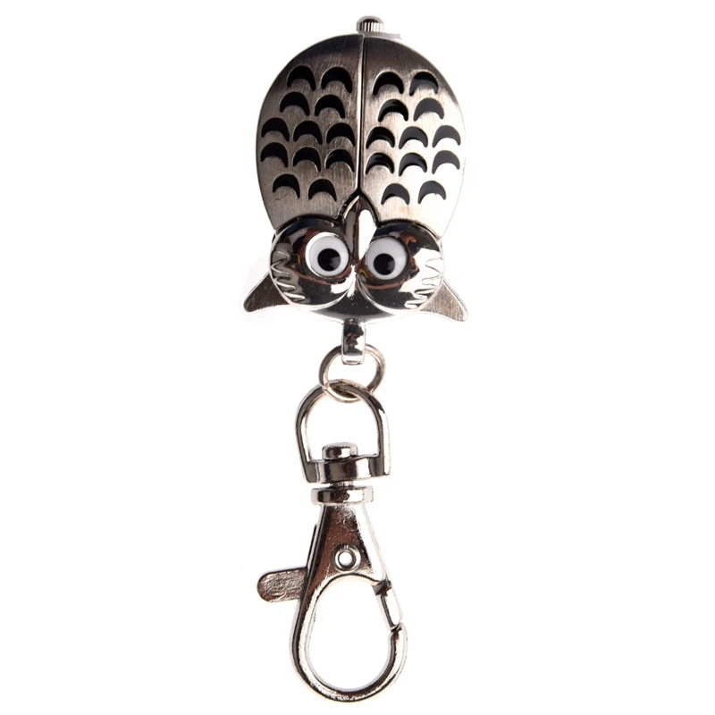 3X Owl Watch W / Keychain Clip Pocket Watch