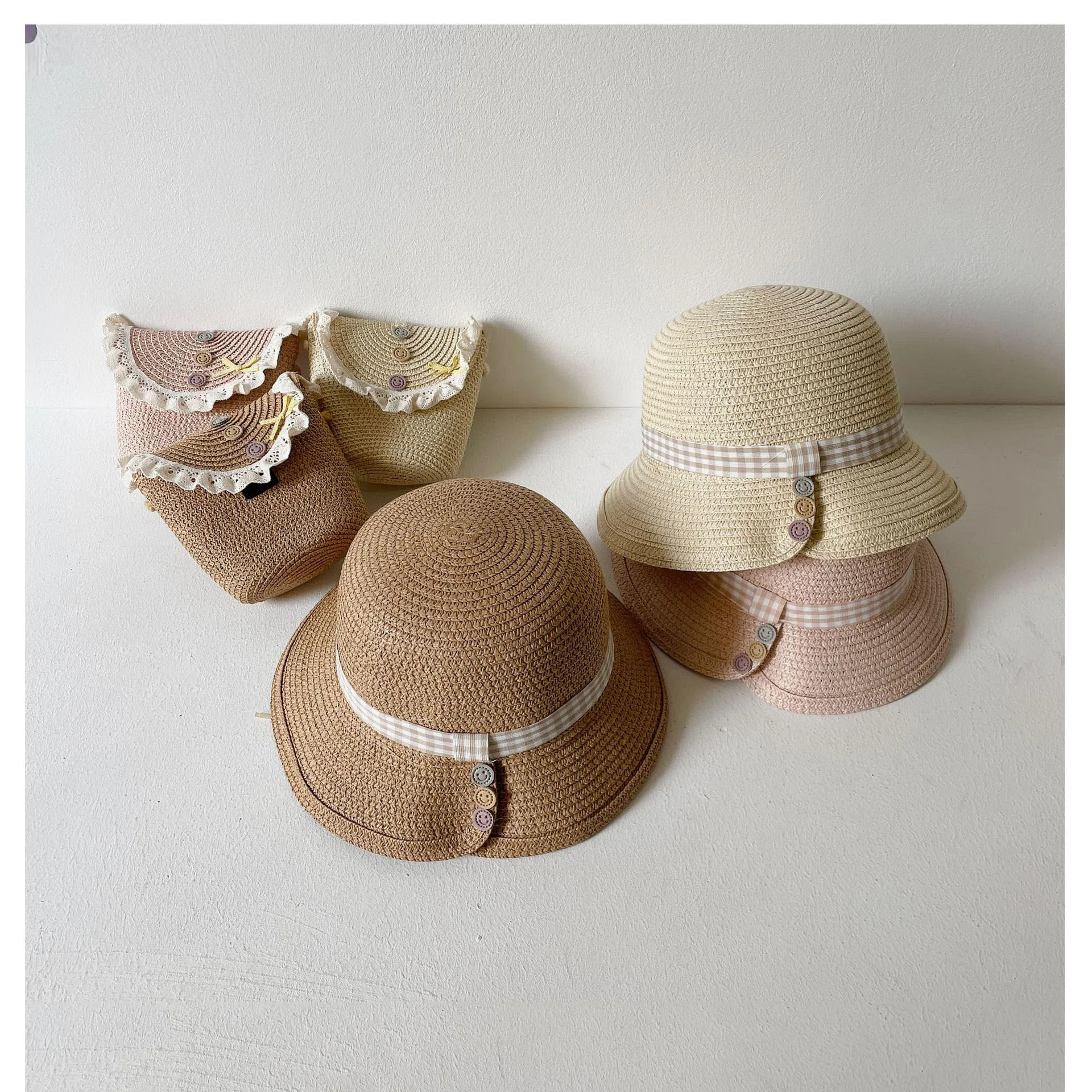 Summer Baby Straw Hat Bag Set 2023 Baby Girls Bucket Hat Outdoor Chidlren Panama Caps Kids Beach Caps