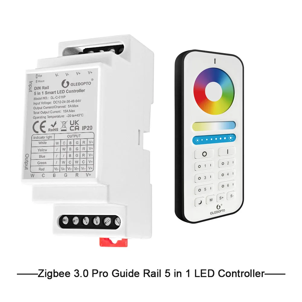 

Gledopto Zigbee 3,0 Din Rail 5 в 1 RGBCCT/RGBW/RGB/WWCW CCT/диммер