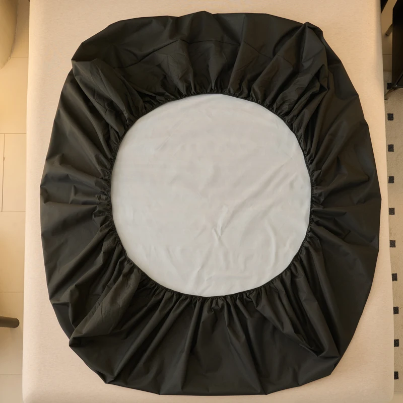 Waterproof Solid Color Fit Sheet Single Queen Size Fitted Sheet 137x193 160x200 Mattress Cover With Elastic Band Bed Cover 5