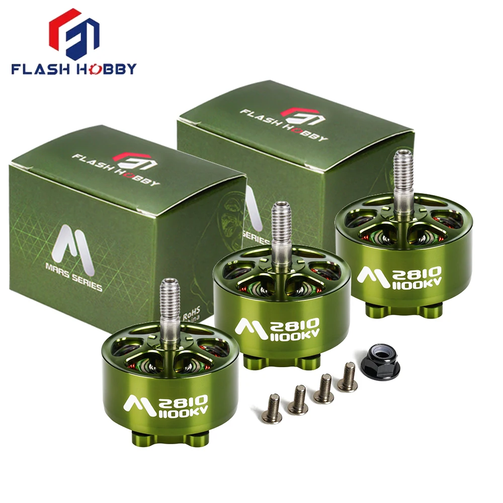 4pcs/lot FlashHobby Mars2810 Mars 2810 M2812 1100KV 3-6S BLDC Outrunner Motor 5mm Shaft For RC Fixed-wing Fpv Drone