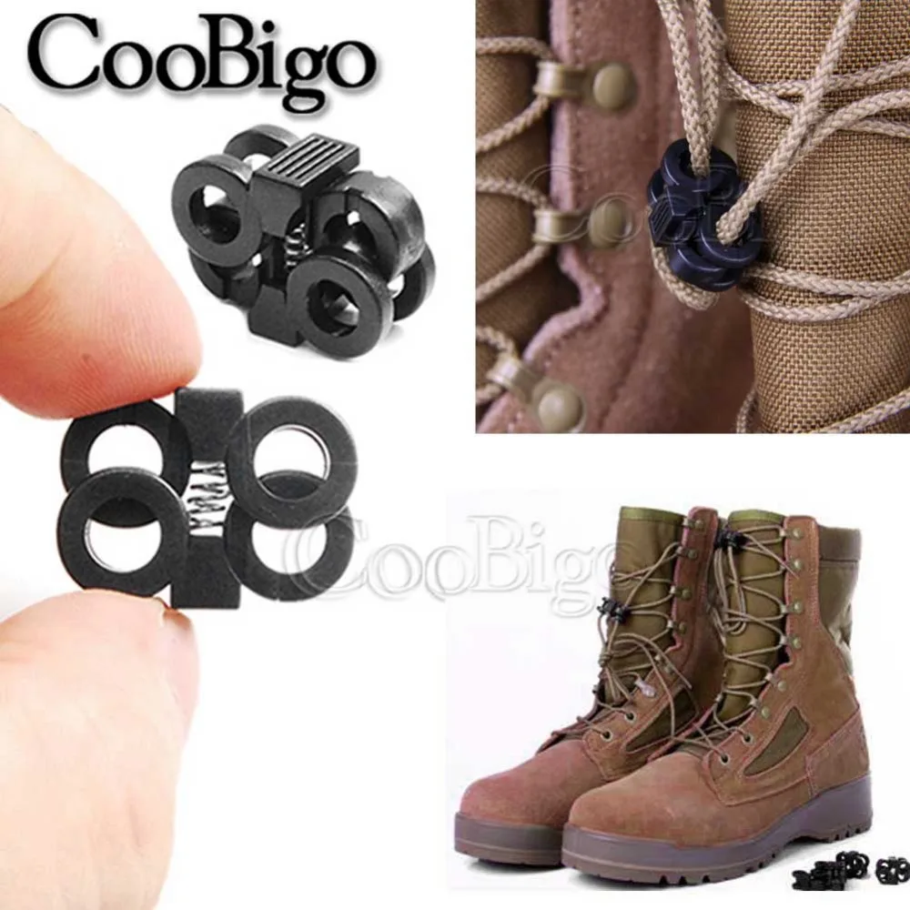 Cord Lock Stopper Paracord Accessories Detachable Stopper Cord Lock Cord Stopper Cord End Lock Cable Rope Clamps 10pcs Cord Lock Spring Stopper Toggle Clip Plastic for Shoelace Clamp Drawstring Clothing Backpack Paracord Accessory Hole 5.5mm