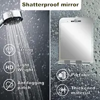 Acrylic shaving anti-fog mirror with built-in shelf Bathroom mirror Daily makeup mirror with stainless steel hook Large size ant - Image 4