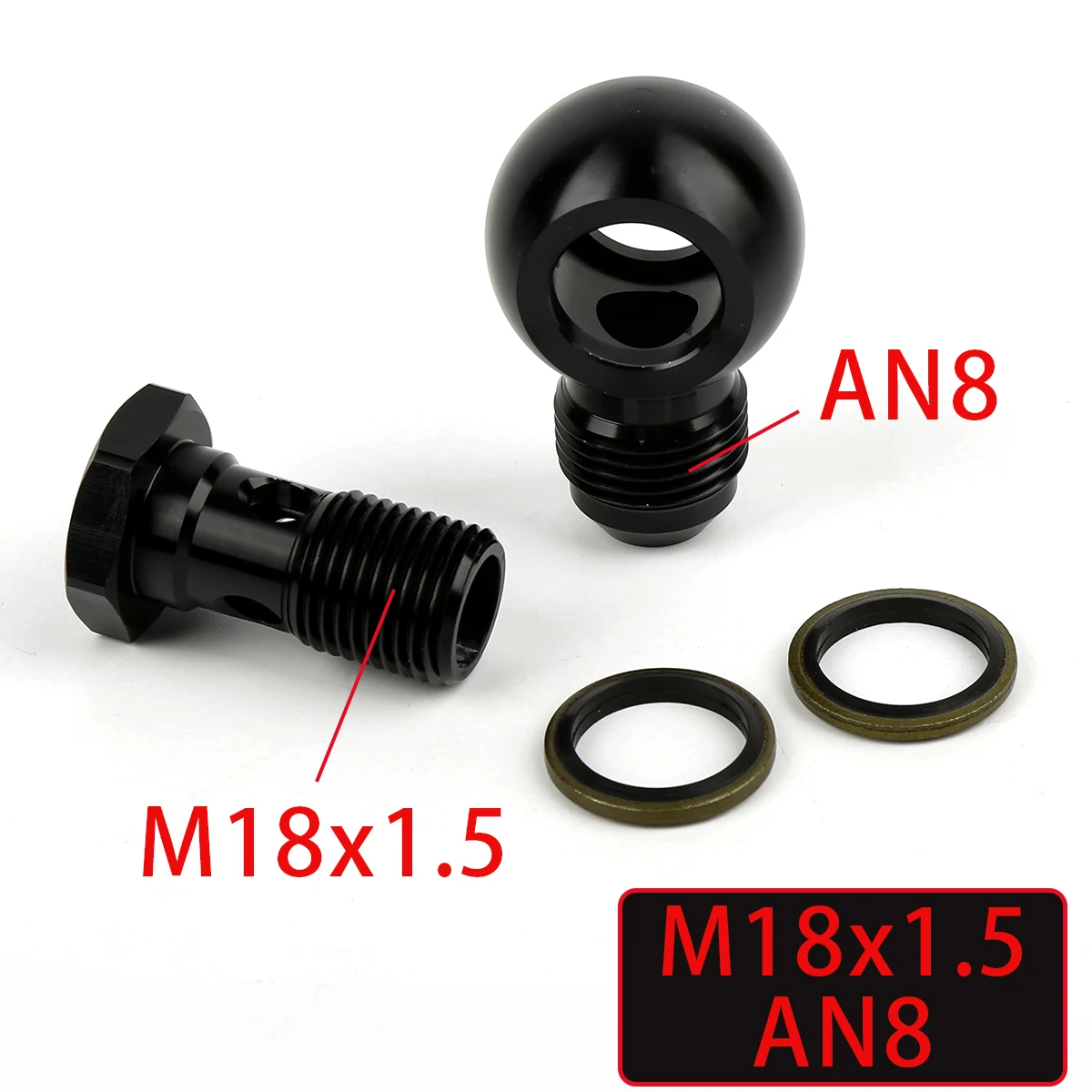 Aluminum M16x1.5 M18*1.5 M22*1.5 bolt hydraulic clutch bolt kit screw & banjo adaptor bolt fitting male AN10 ball fitting adapter