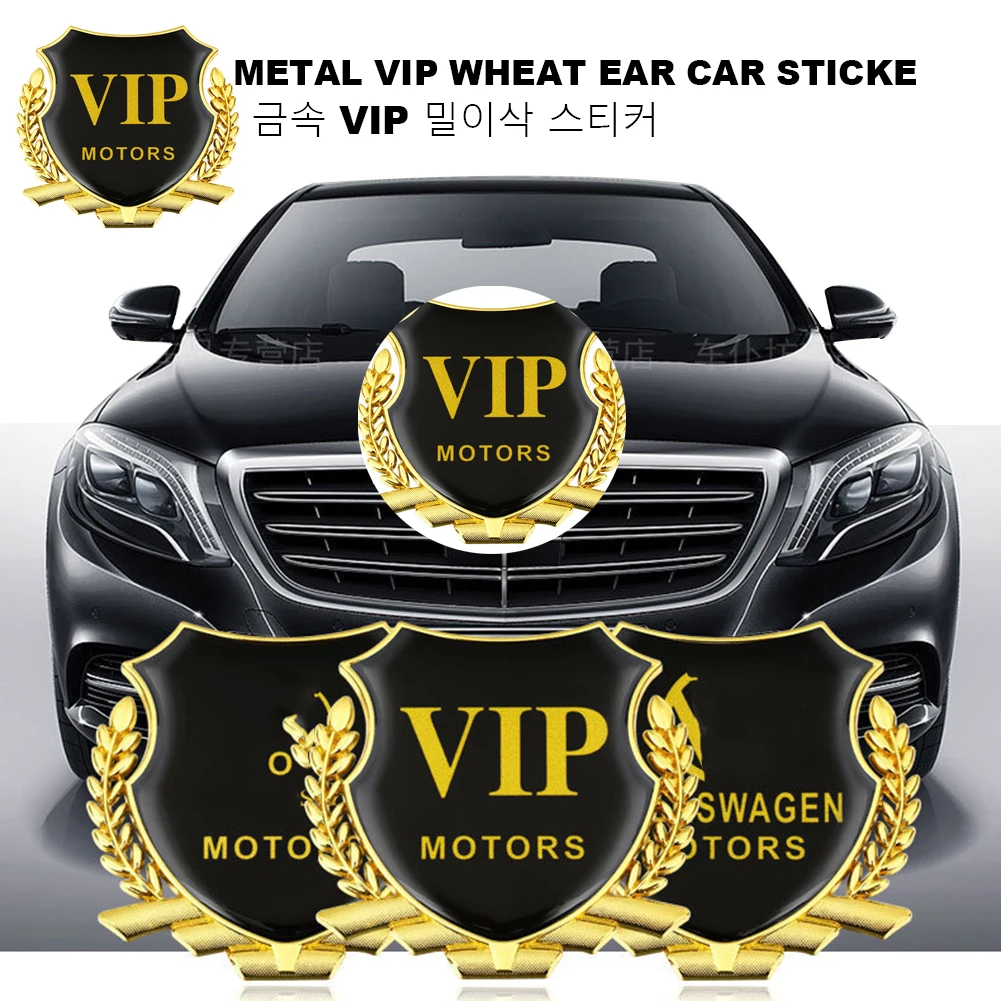 

Car body sticker decorative metal VIP MOTORS wheat sticker 3D sticker Fuel tank cover double-sided tape pegatinas personalizadas