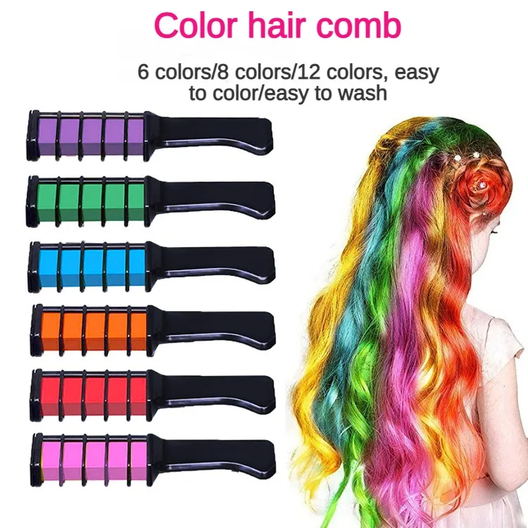 1pc Hair Mascara New Design Crayons for Hair Color Chalk for the Hair Color Temporary Blue Hair Dye With Comb 8 colors