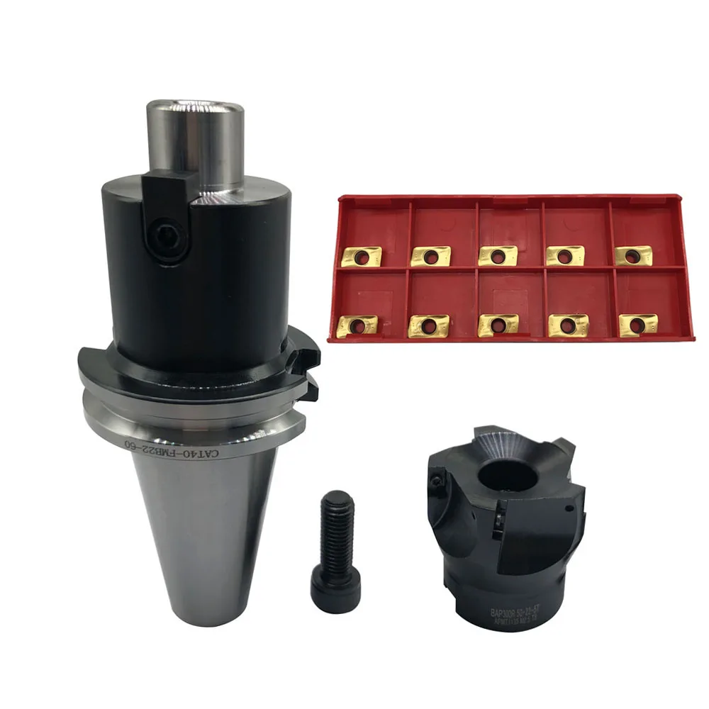 

Фрезерный резак 300R 50 мм/1,96 дюйма-22 -5T + CAT40-FMB22 -60L, торцевая фреза, фрезерный корпус, резак + 10 шт APMT1135, карбид