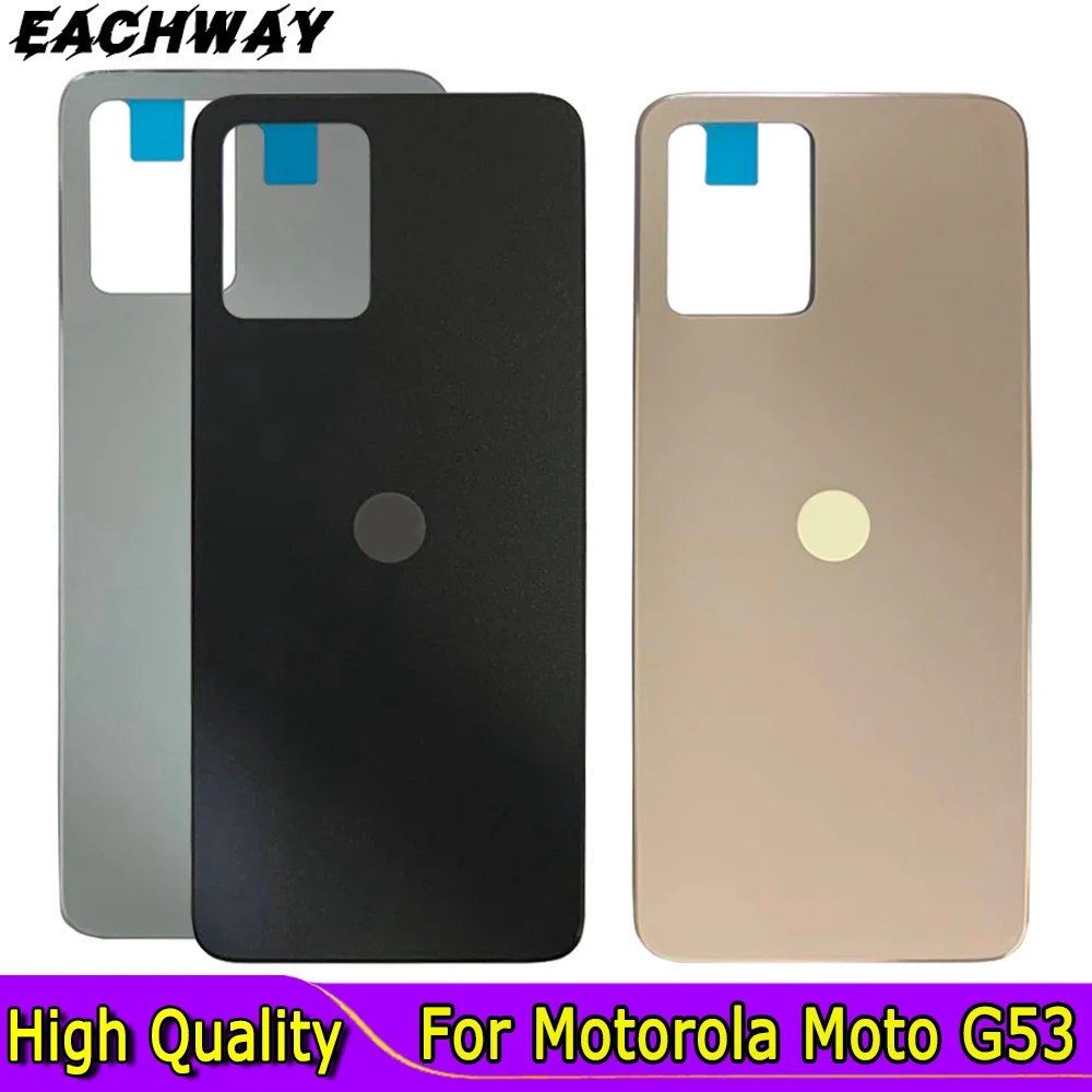 

Заднее стекло 6,5 дюйма для Motorola Moto G53, Крышка батарейного отсека, задняя панель, ремонт корпуса, запасная деталь для Moto G53, задняя крышка