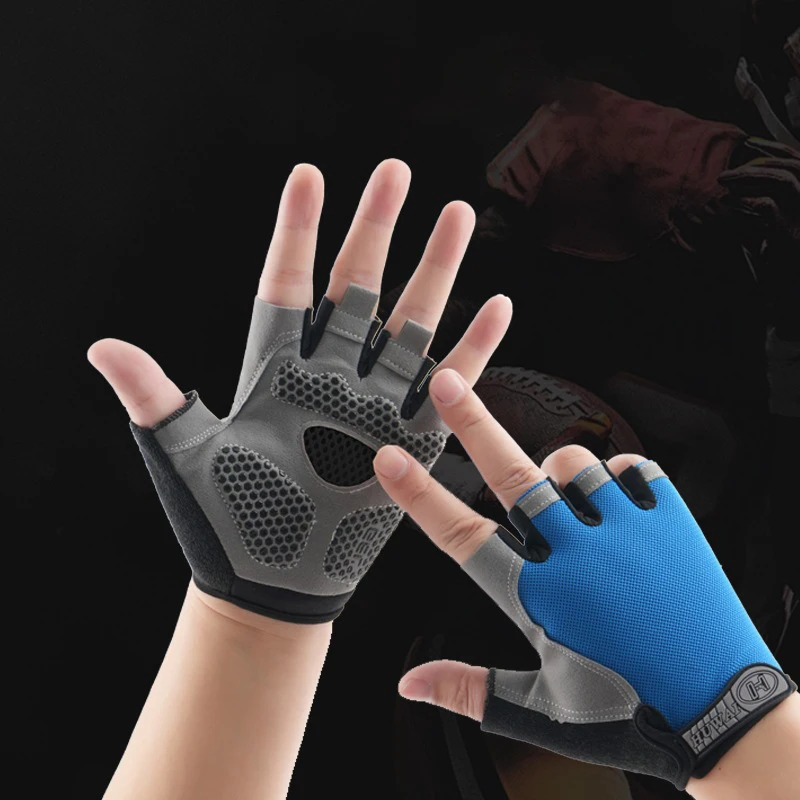 Men Cycling Bicycle Gloves Half Finger Gym Women Mitten