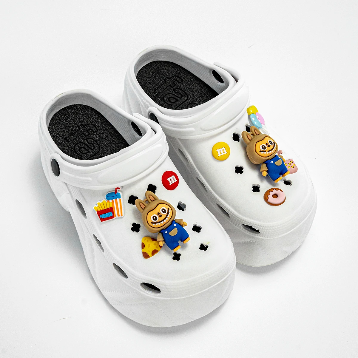 Labubu Fashionable High-Heeled Clogs – Cartoon Style with Imitation Leather Pattern, Trendy X8809 Design 5