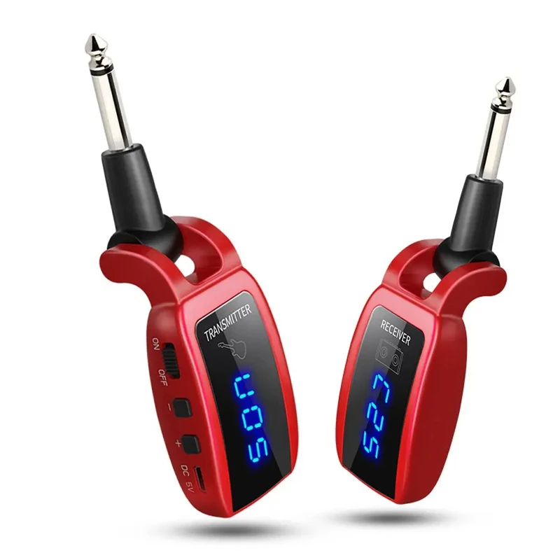 

Wireless Guitar System Rechargeable Upgrated LED Screen15 Channels UHF Wireless Guitar Transmitter Receiver Guitar Accessories