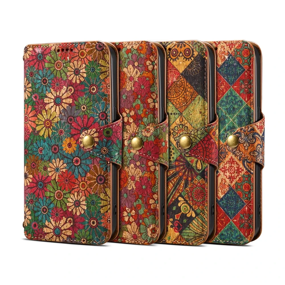 High-Quality Leather Totem Wallet Phone Case with Flip Back Cover