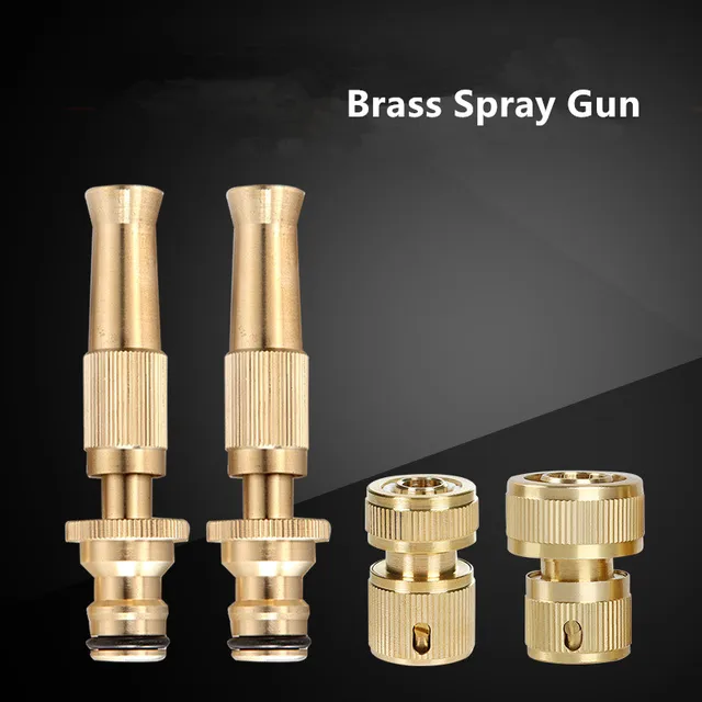 Sárgaréz Nagynyomású Víz Sprinkler Állítható Fúvóka Spray -Pisztoly 1/2 ' 3/4 "Kerti Tömlő Gyors Csatlakozó Öntöző Adapter Szerszám - Image 6