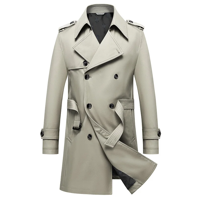 Classic Men's Trench Coat 8XL Plus Size Windbreak High Quality Business Casual Wind Coat Men Clothing Oversized Ponchos A5F7987 5
