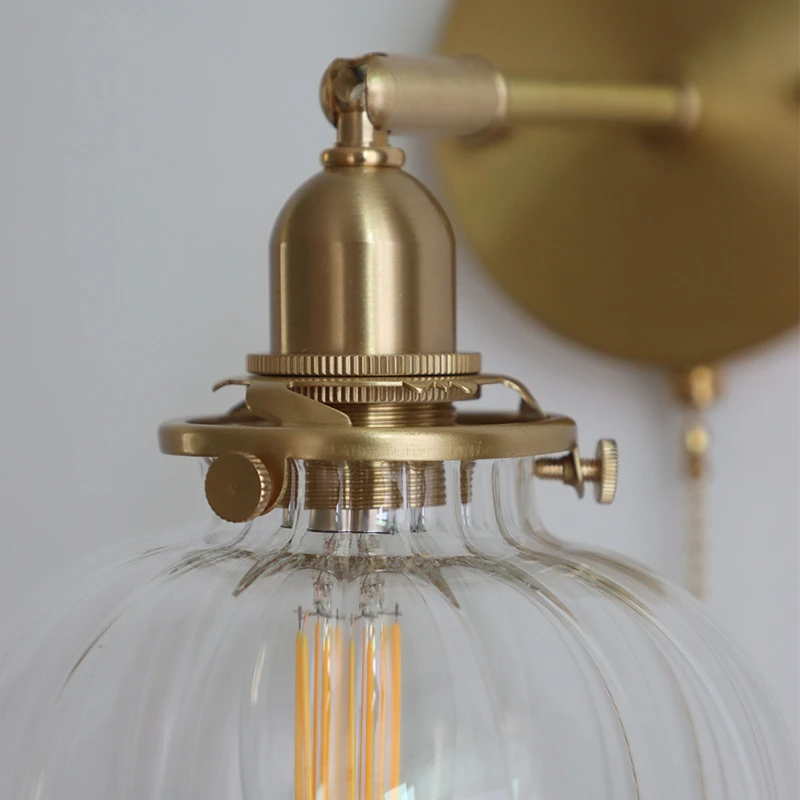 IWHD Pull Chain Nordic Modern Wall Lamp Sconce Beside Bedroom Bathroom Mirror Stair Light Glass Ball Wandlamp Luminaira Lighting led wall lamp wall sconces light wall lamp