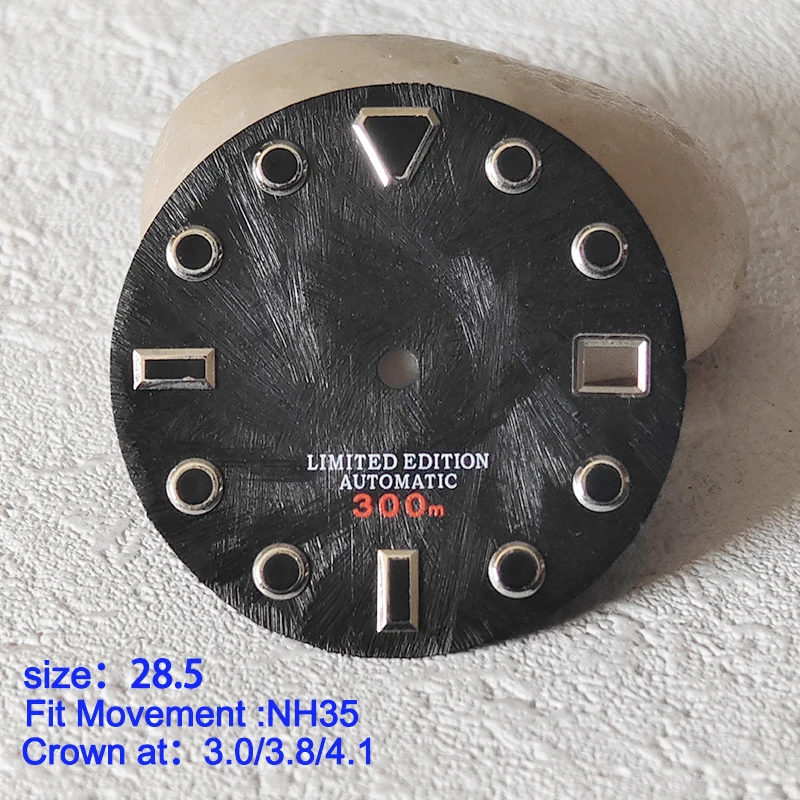 Elegant 28.5mm Men's Watch Dial with Japanese Movement Compatibility