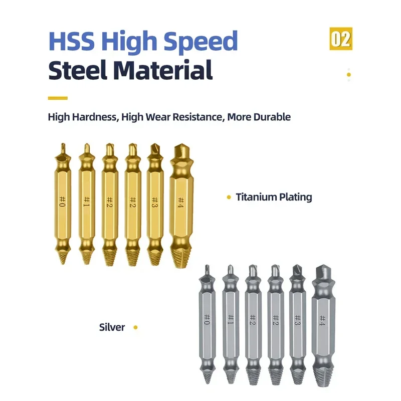 Drill Bit Set Screw Extractor Set Drill Bits Drill Bit Woodworking Tools Woodworking Drill Tool Set Woodworking Drill Bits Bolt Extractor Set 4/5/6Pcs Set Damaged Screw Extractor Center Drill Bit Set Woodworking Tools Broken Bolt Extractor Bolts Screws Remover