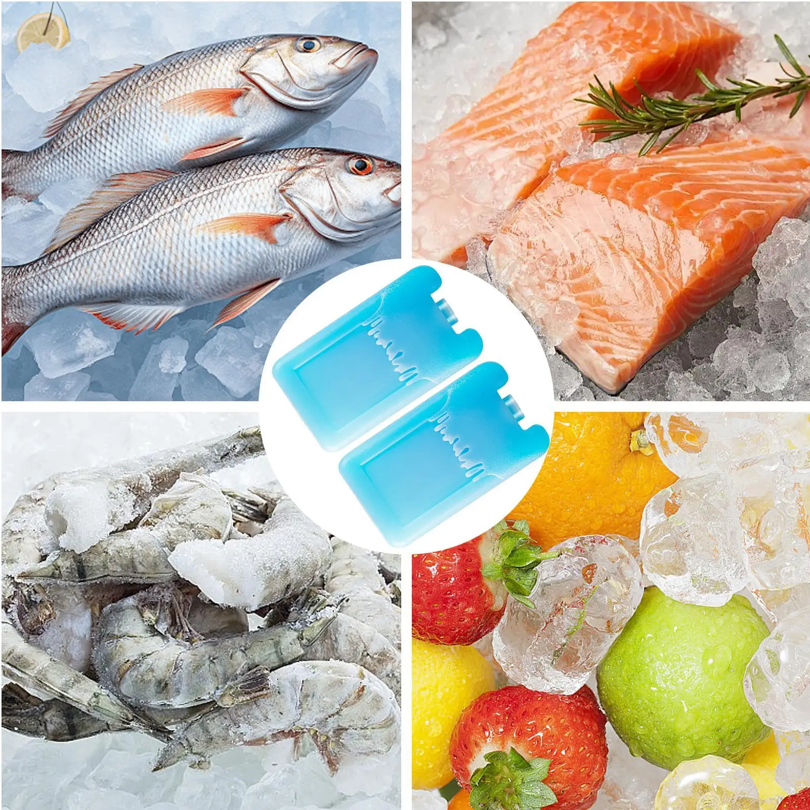 2pcs 아이스 블록 재사용 가능한 냉각 아이스팩 오래 지속되는 냉각 블록 재사용 가능한 휴대용 점심 쿨러 음식을 신선하게 유지하는 쿨러 아이스팩