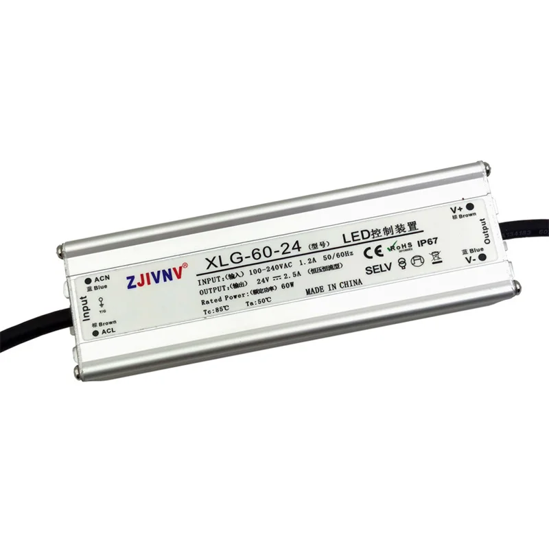60W 75W AC-DC Waterproof Switching Power Supply 100-240VAC to DC 12V 24V 36V 48V SMPS IP67 for Electric Equipment XLG-60 XLG-75