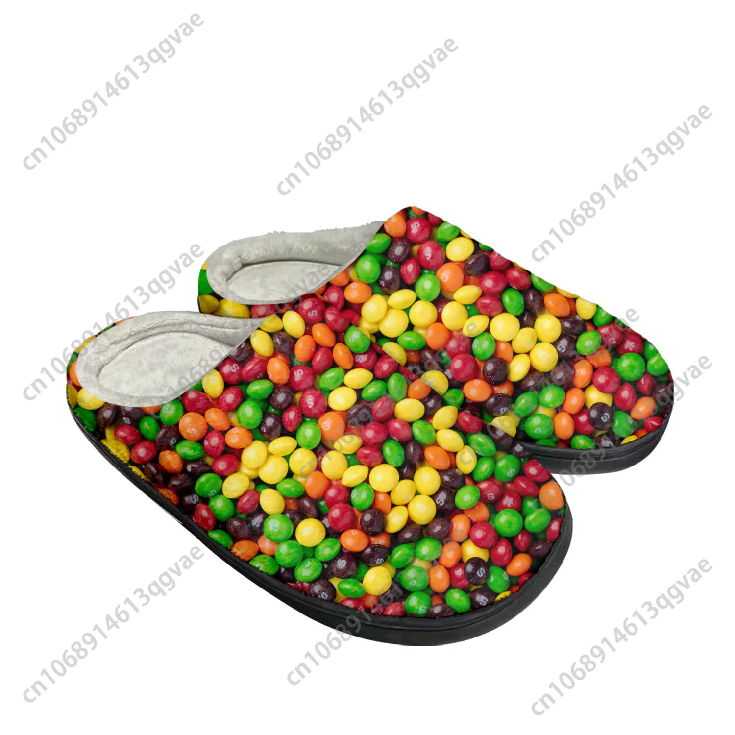 Skittles Fruity Candy Home Cotton Slippers Mens Womens Plush Bedroom Casual Keep Warm Shoes Thermal Indoor Slipper Custom Shoe