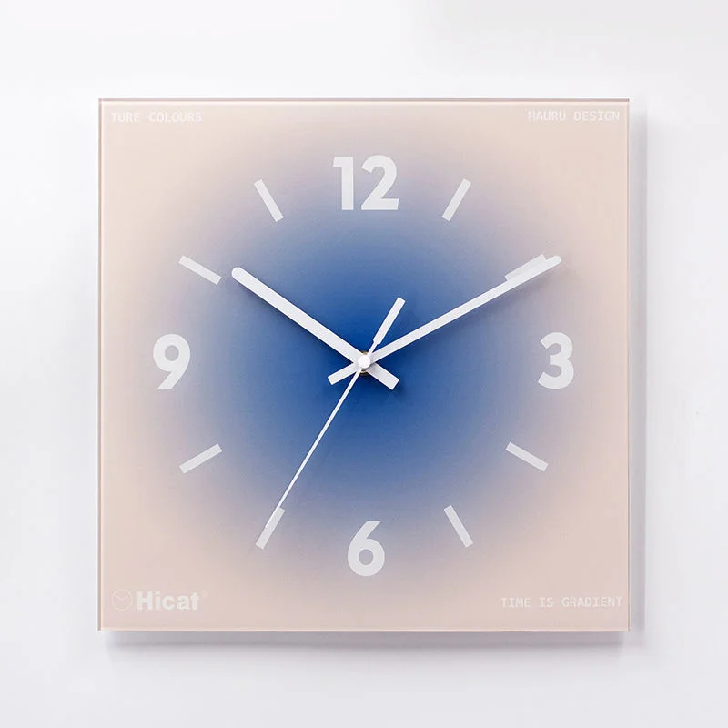 12/14 Inch Nordic Sunset Wall Clock 3D INS Wall Hanging Clock Silent Simple Glass Clock Creative Fashion Home Living Room Decor 