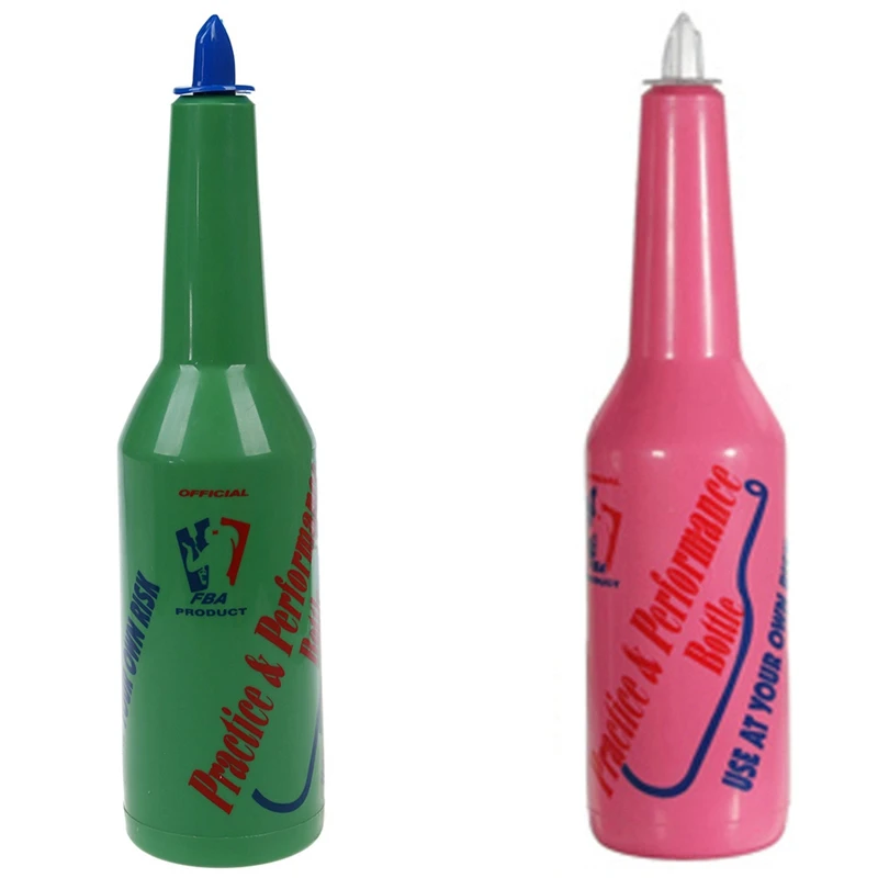 

Promotion! 2 Pcs Flair Bartender Bartending Practice Bar Pub Bottle Wine Cocktail Shaker, Green & Pink