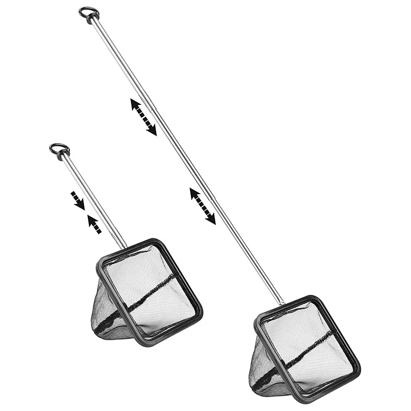 Aquarium Fish Net With Extendable Stainless Steel Long Handle Fine Mesh Fish Net For Tank fish net