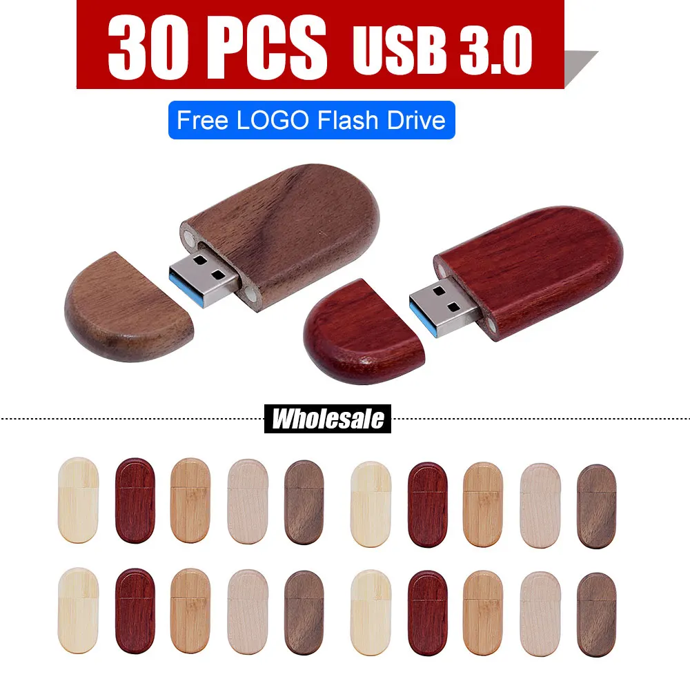

30pcs photography gift USB 3.0 External Storage (free custom logo) wooden usb thumb drive 4G/8G/16G/32GB/64GB free shipping