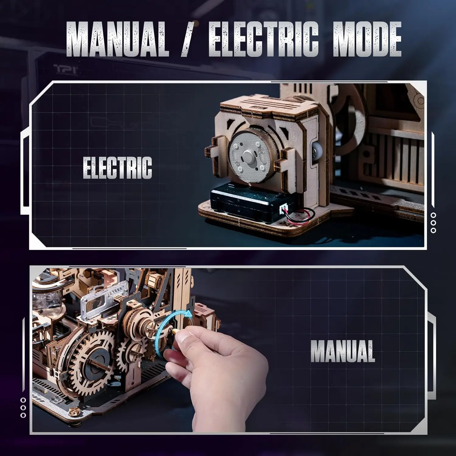 【ROKR】機巧次元 - 3種セット Robotime Rokr 電動モデルキット マーブル宇宙港 3D パズル 頭の
