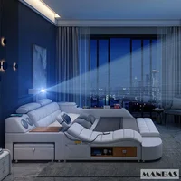 MINGDIBAO Tech Smart Кровать из натуральной кожи |   Многофункциональные кровати Ultimate |   Массажная кровать-татами с проектором |   Мягкая Кама — изображение 3