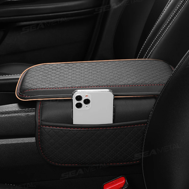 Car Armrest Pad Universal Center Console Protection Cover Anti Scratch With Storage Pocket