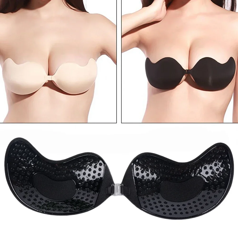 Sutiã adesivo invisível sem alças para mulheres, sutiãs push up, capas de mamilo de silicone, bralette sem costura, roupas íntimas, lingerie