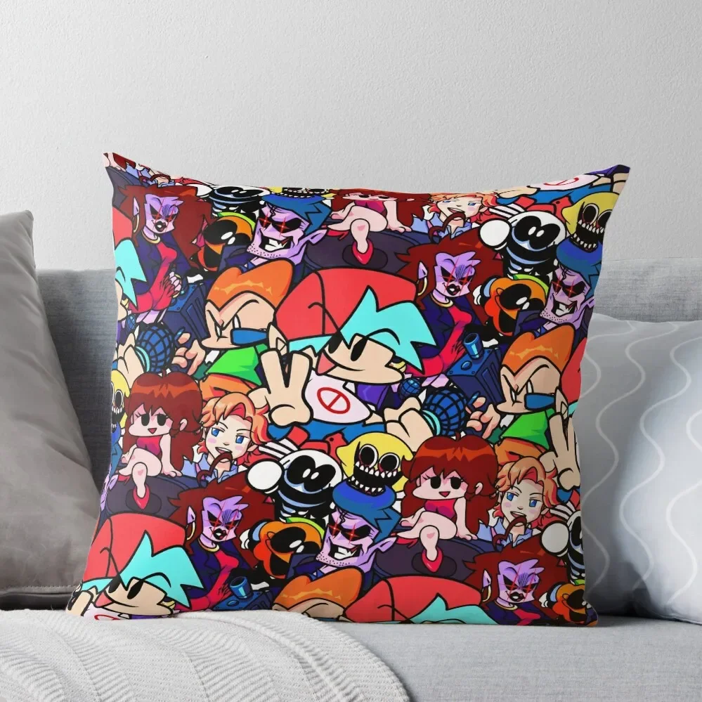 

Friday Night Funkin Collage Throw Pillow Decorative Sofa Cushion Sofa Cushion Elastic Cover For Sofa