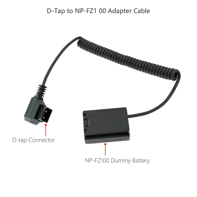 Sony NP-FZ100 Dummy Battery to 3.5/1.35mm DC Male Cable