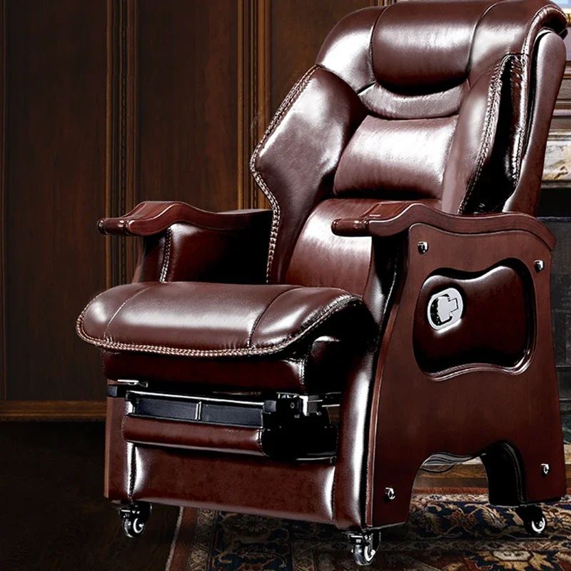 Leather massage Ofice Chair Luxury Ergonomic Computer Floor Ofice Chair Lazy rocking Rolling Armchair sedia da ufficio Furniture
