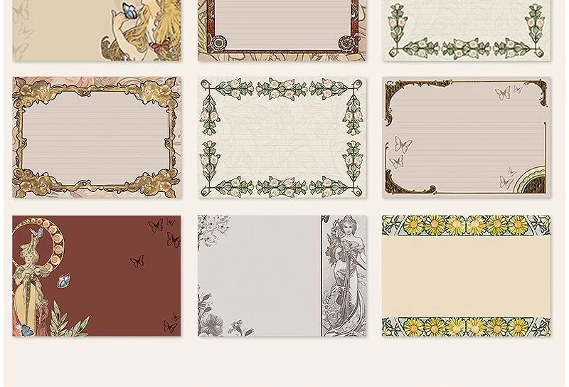 Mucha's Famous Painting Series Retro-Hardcover-Notizbücher, klassisches Design, farbige Seite, Illustration, B6-Tagebuch, Studenten-Notizblock – Detail 20