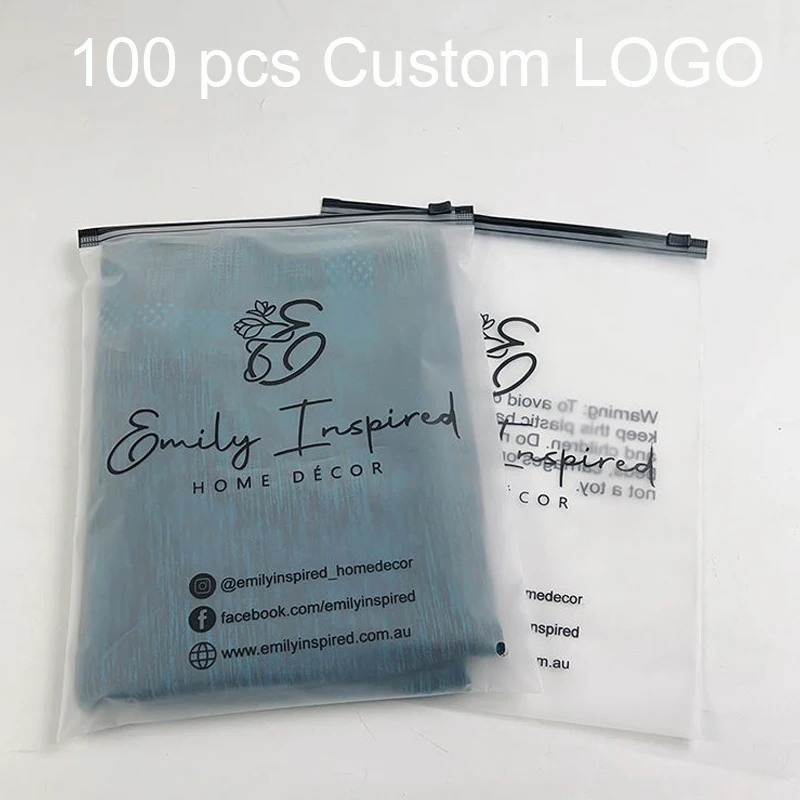 Custom Matte Zip Lock Bags,Personalized Plastic of Your Logo/Text Frosted  Zipper Bags,Pack 50.