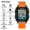 SANDA 2210 Sports Electronic Watch Step Calories+5 ATM Waterproof+Night Light Sports Monitoring Multifunctional Student Watch