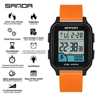SANDA 2210 Sports Electronic Watch Step Calories+5 ATM Waterproof+Night Light Sports Monitoring Multifunctional Student Watch